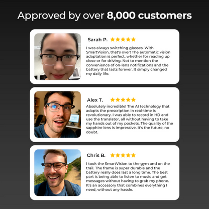 Lunettes adaptatives SmartVision™ optimisées par l'IA